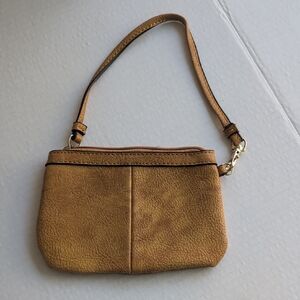 Wilsons Leather Tan Clutch Wristlet with Strap